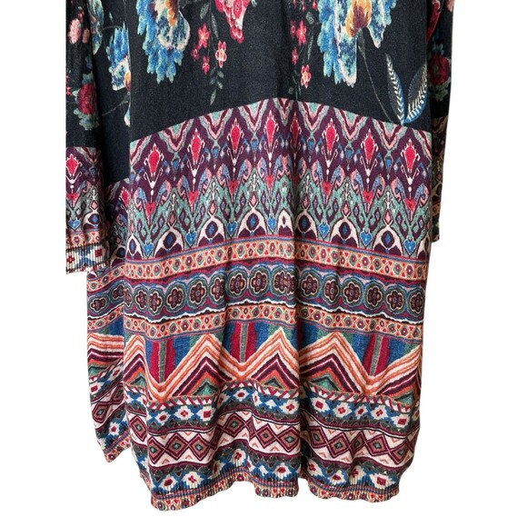 Johnny Was Floral Multicolor Patterned Long Sleeve Hooded Cardigan Sweater M - Picture 9 of 15
